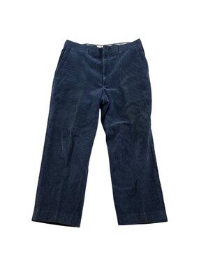 Haggar Casuals Mens Corduroy Pants 35x26 Measured Navy Blue Straight Leg Relaxed